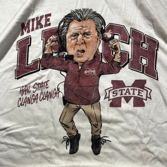 Mike Leach Caricature Mississippi StateT-Shirt 2XL White - Picture 2 of 6